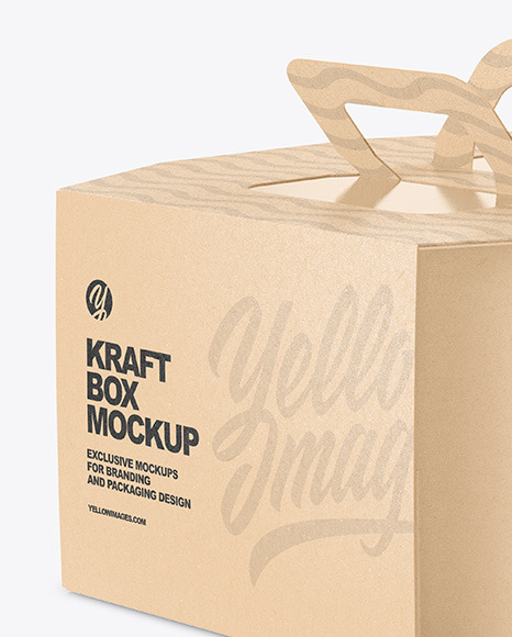 Octagonal Kraft Box w/ Handle Mockup kraft 105824