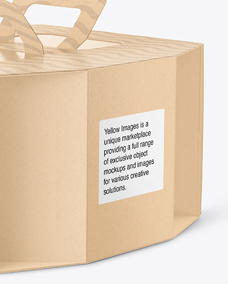 Octagonal Kraft Box w/ Handle Mockup mockup 105825
