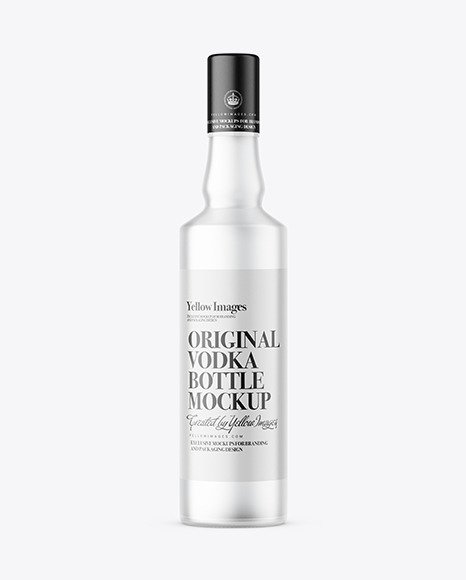 Frosted Glass Vodka Bottle Mockup