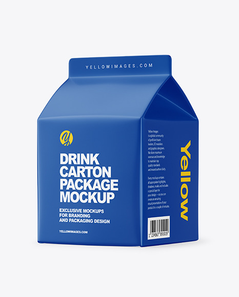 Glossy Drink Carton Pack Mockup