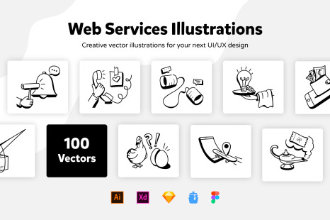 100 Web Services Illustrations