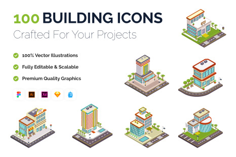 100 Building Icons