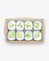 Paper Food Container With Sushi-Rolls Mockup