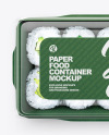 Paper Food Container With Sushi-Rolls Mockup