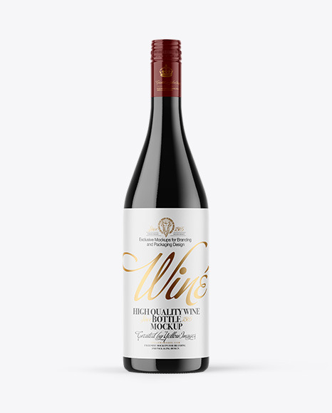 Dark Glass Wine Bottle Mockup