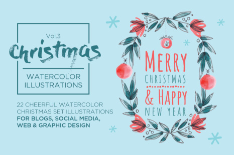 Christmas watercolor illustrations