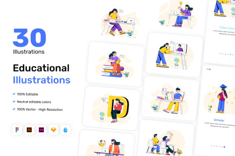 30 Educational Illustrations