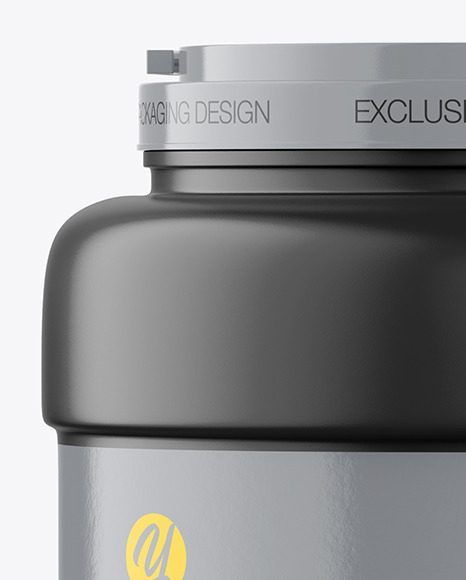 3500ml Matte Plastic Jar Mockup cap 162253