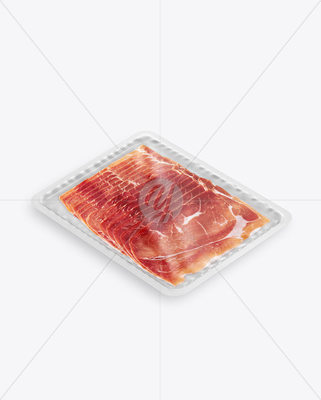 Plastic Tray With Matte Film & Sliced Jamon Mockup