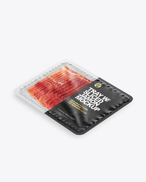 Plastic Tray With Matte Film & Sliced Jamon Mockup