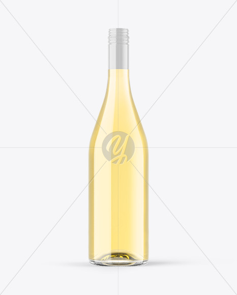 Clear Glass White Wine Bottle Mockup alcohol 162223