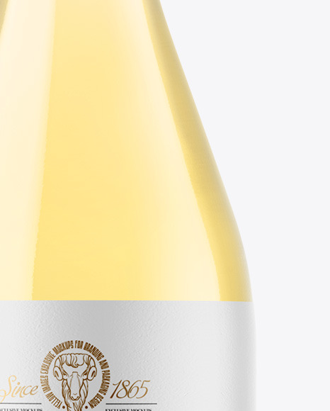 Clear Glass White Wine Bottle Mockup clear glass bottle 162227