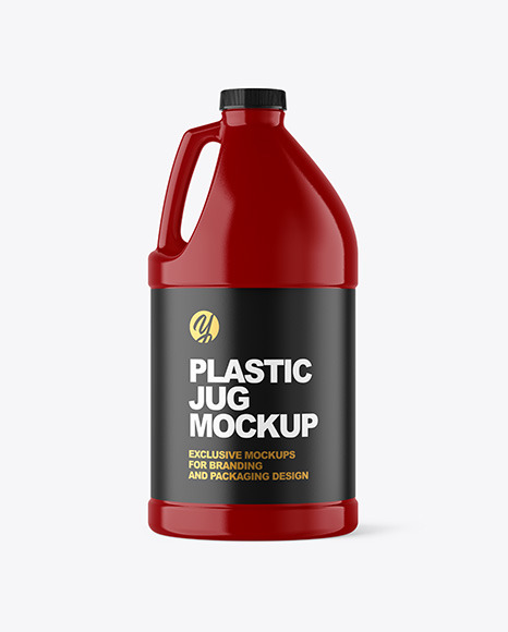 Glossy Plastic Jug Mockup