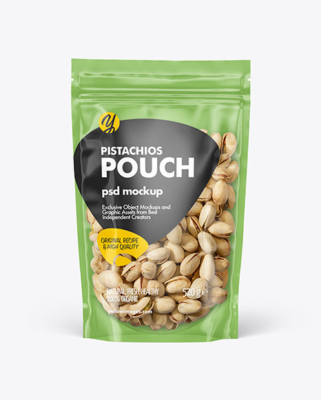 Clear Plastic Pouch w/ Pistachios Mockup