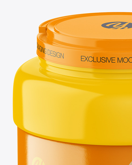 3500ml Glossy Plastic Jar Mockup - Front View (High Angle Shot) big 162191