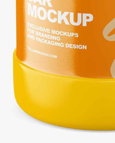 3500ml Glossy Plastic Jar Mockup - Front View (High Angle Shot) cap 162192