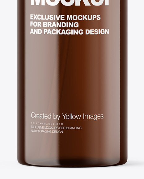 Amber Cosmetic Bottle with Pump Mockup antibacterial 162246