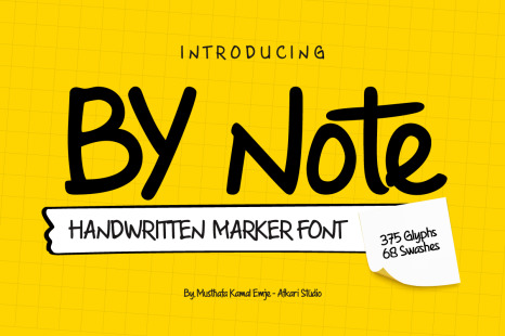 By Note - Handwritten Marker Note Font