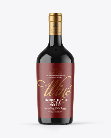 Dark Glass Wine Bottle Mockup