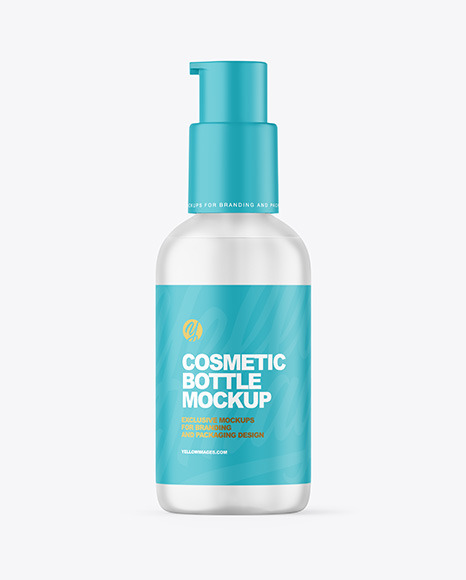 Frosted Clear Cosmetic Bottle Mockup