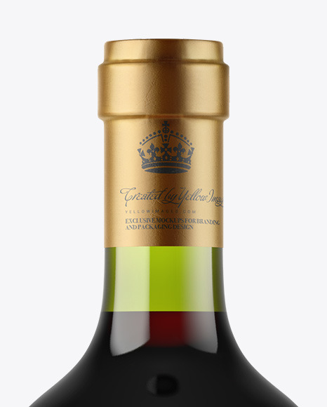 Green Glass Red Wine Bottle Mockup