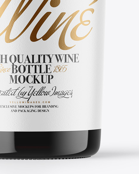 Green Glass Red Wine Bottle Mockup
