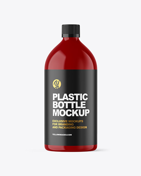 Glossy Plastic Bottle Mockup