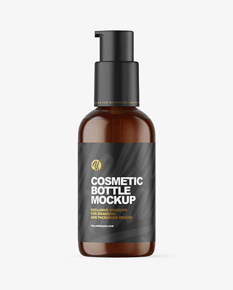 Amber Cosmetic Bottle Mockup