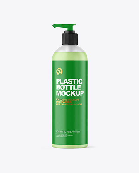 Frosted Liquid Soap Cosmetic Bottle with Pump Mockup