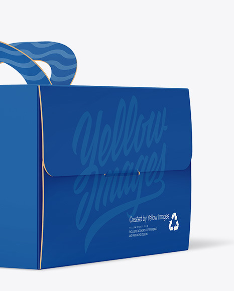 Cardboard Handle Box w/ Window Mockup handle 159794