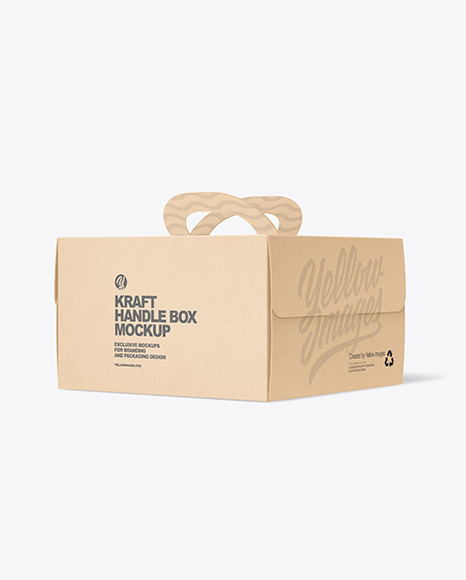 Kraft Handle Box w/ Window Mockup