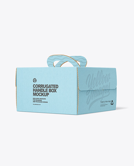 Corrugated Handle Box w/ Window Mockup clear 159627