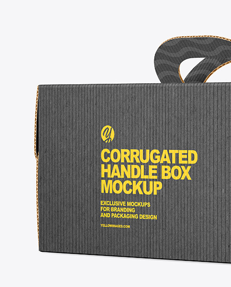 Corrugated Handle Box w/ Window Mockup corrugated 159628