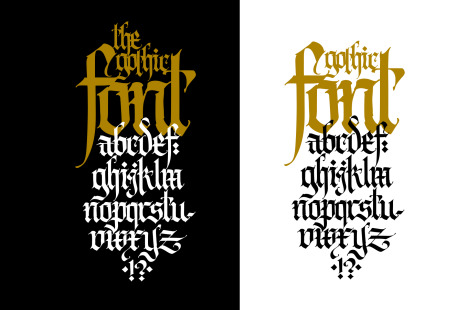 Pseudo-gothic, English letters