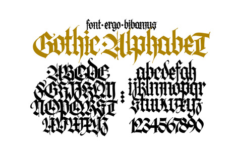 Gothic modern letters.