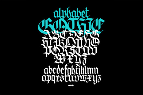 Gothic vector letters