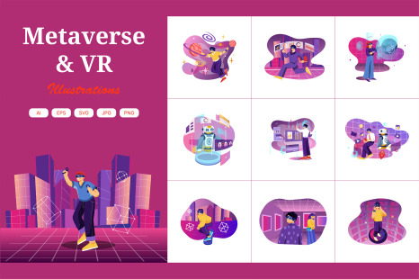 M384_ Metaverse Illustration Pack
