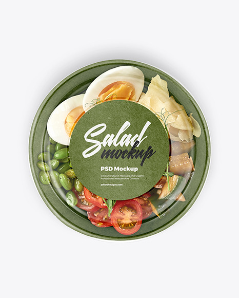 Paper Bowl With Tuna Salad Mockup
