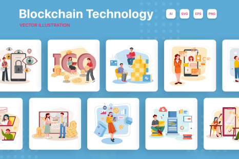 M288_ Blockchain Technology Illustrations