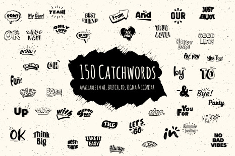 150 Catchwords – Glyph Vectors