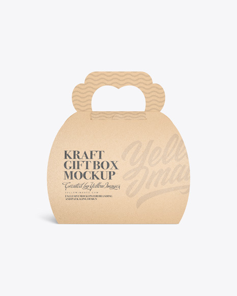 GIFT BOX WITH HANDLE MOCKUP