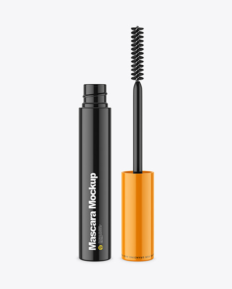 Opened Glossy Mascara Tube Mockup