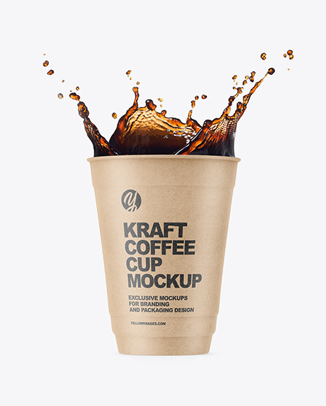 Kraft Cup w/ Coffee Splash Mockup