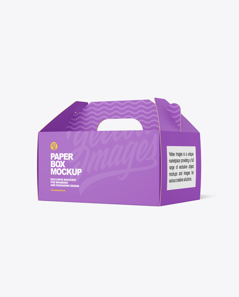Paper Box w/ Handle Mockup