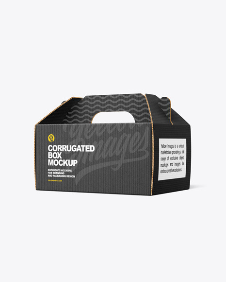 Corrugated Box w/ Handle Mockup