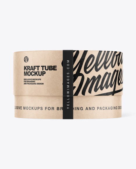 Kraft Tube with Label Mockup