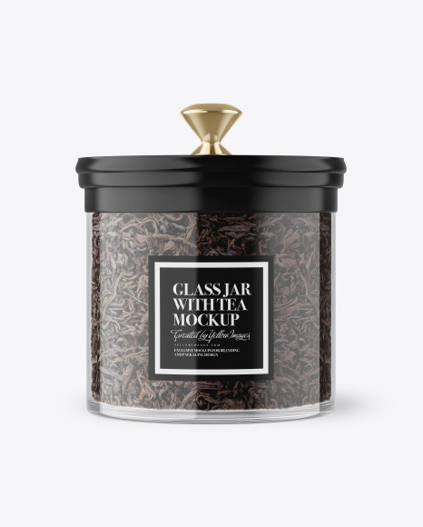 Glass Jar With Tea Mockup