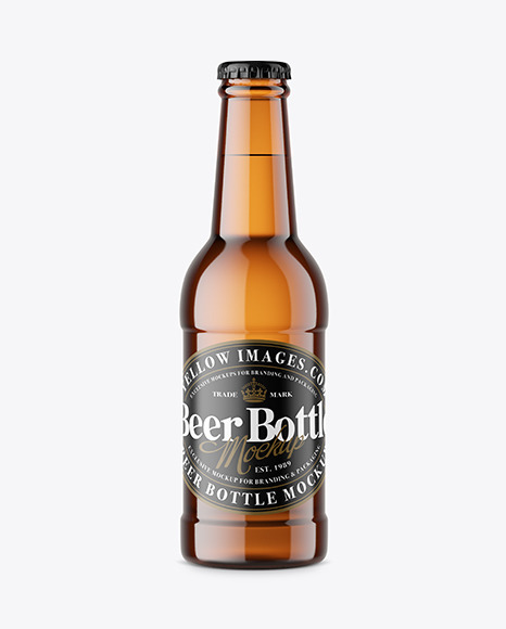 Amber Beer Bottle Mockup