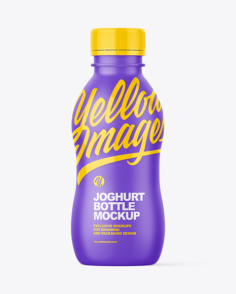 200ml Matte Plastic Yoghurt Bottle Mockup