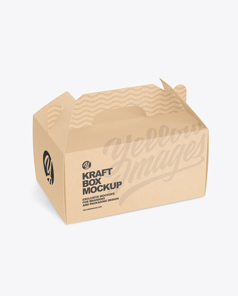 Kraft Box w/ Handle Mockup